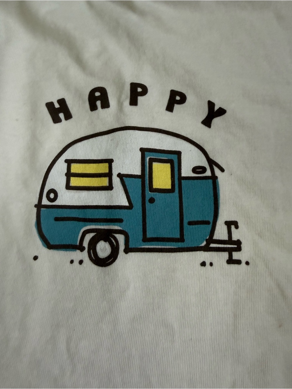 Life Is Good Women's Graphic Tee - off white  happy camper
